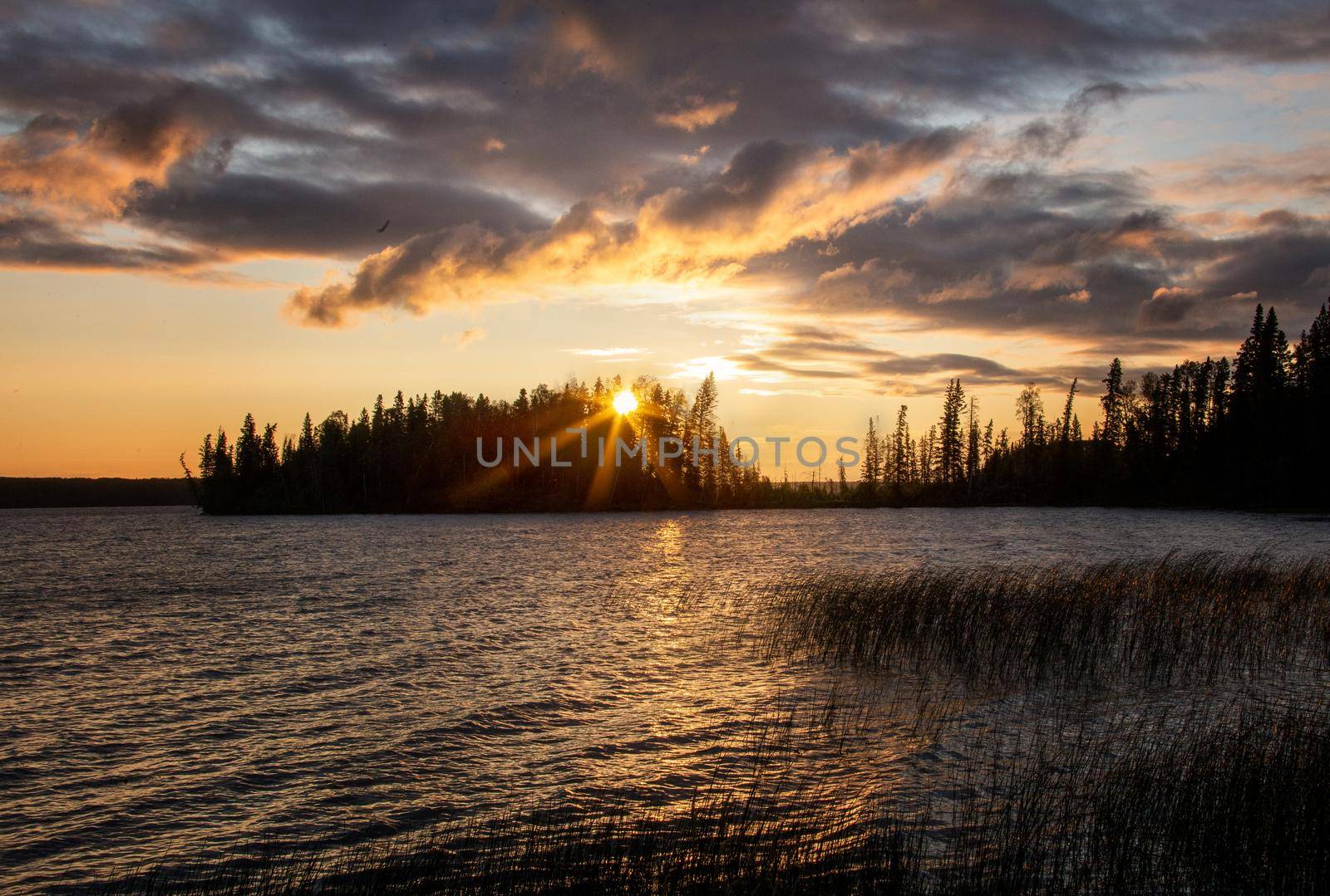 The Narrows Waskesiu sunset Northern lake Wilderness