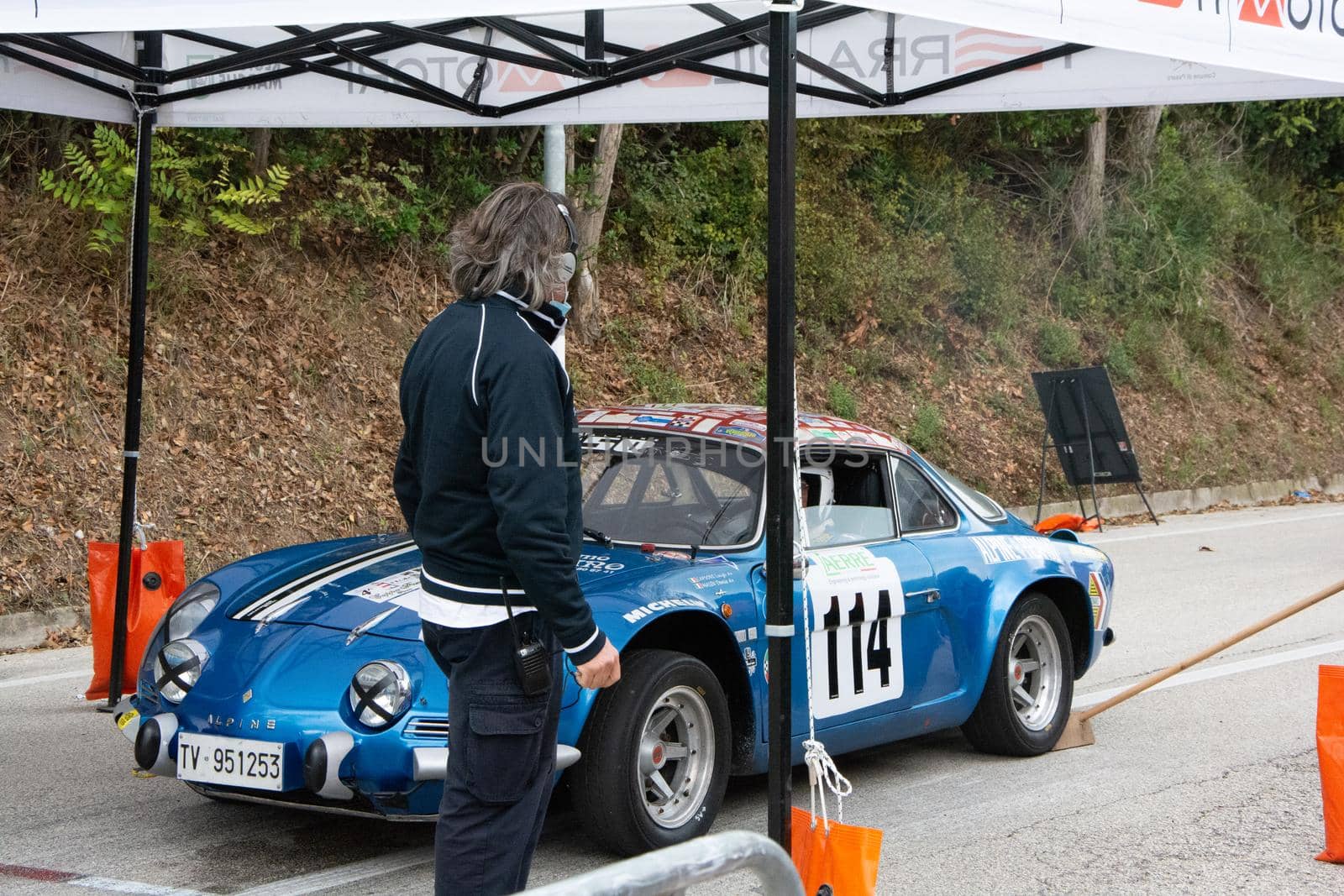 vintage car renauly alpine IN RACE IN PESARO SAN BARTOLO by massimocampanari