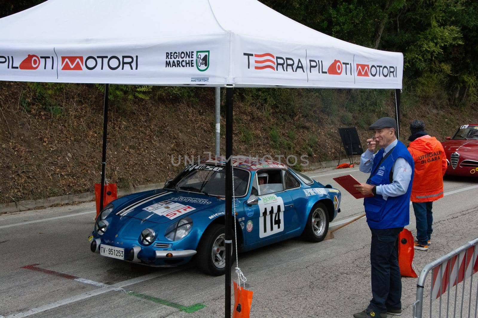 PESARO , ITALY - OTT 10 - 2021 : vintage renault alpine  IN RACE IN PESARO SAN BARTOLO