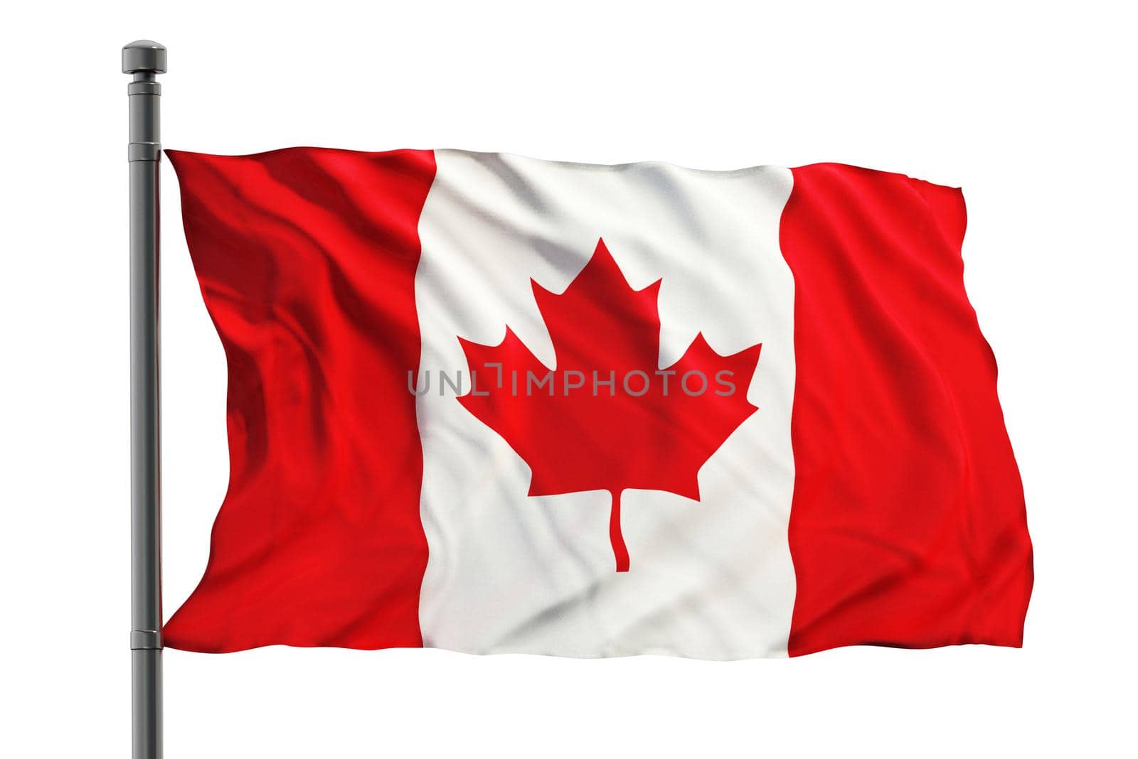 Flag of Canada isolated on white background