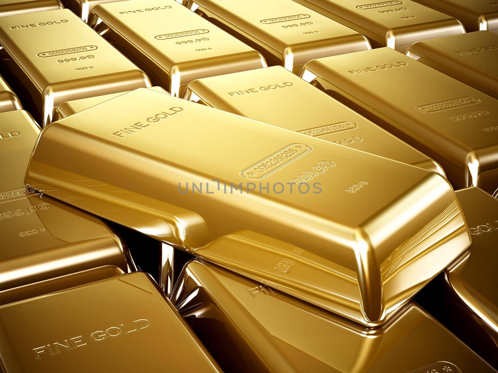 Gold bars in a stack