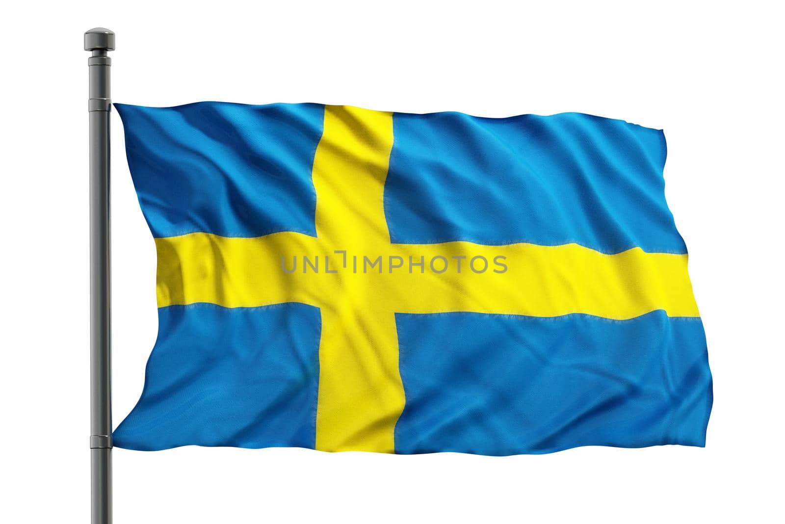 Flag of sweden isolated on white background