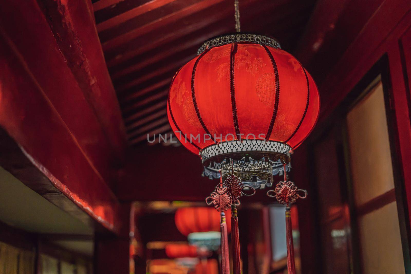 Chinese red lanterns for chinese new year. Chinese lanterns during new year festival by galitskaya