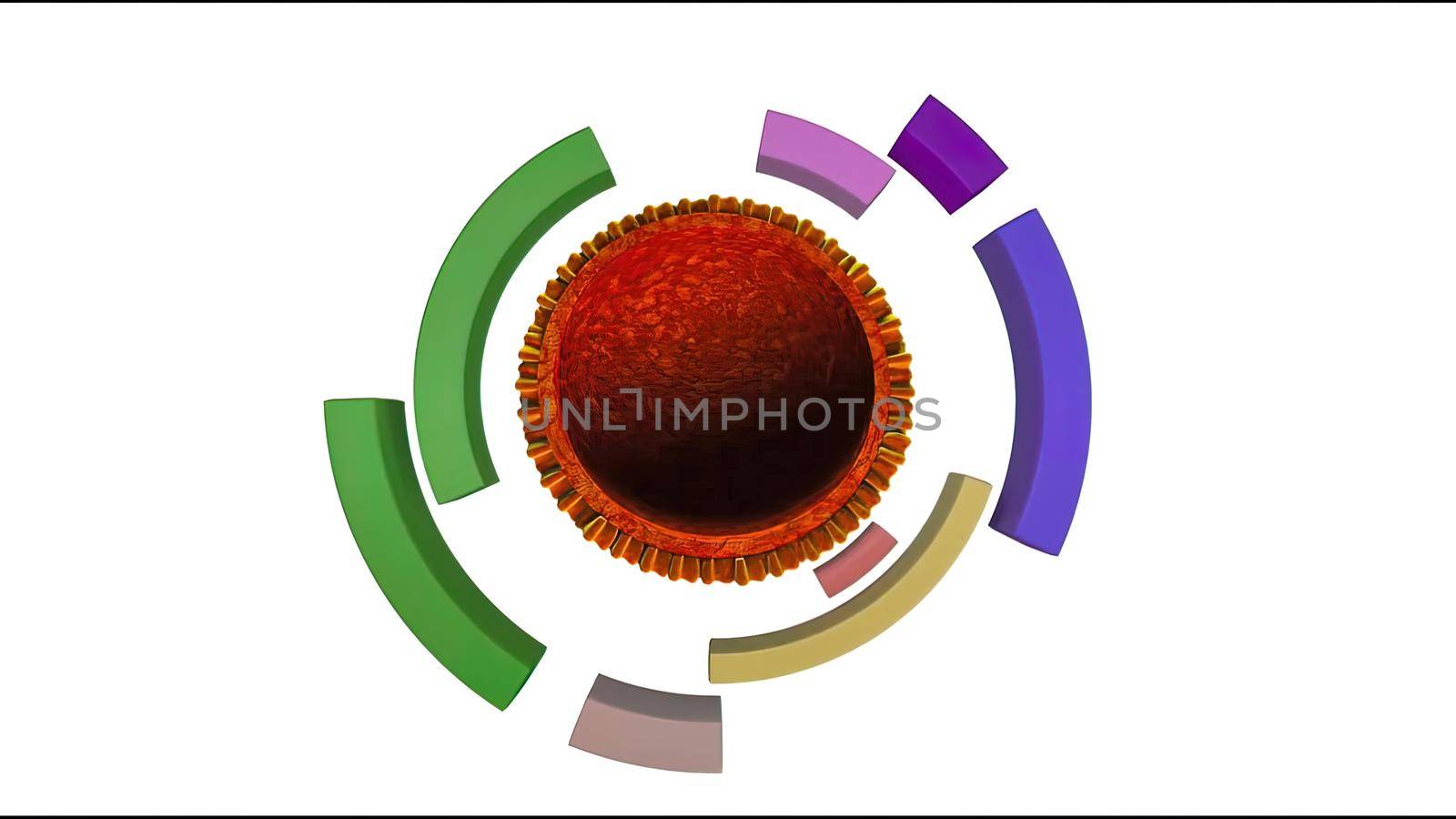 Human papillomavirus, a virus which causes warts, some strains infect genitals and can cause cervical cancer, 3D illustration