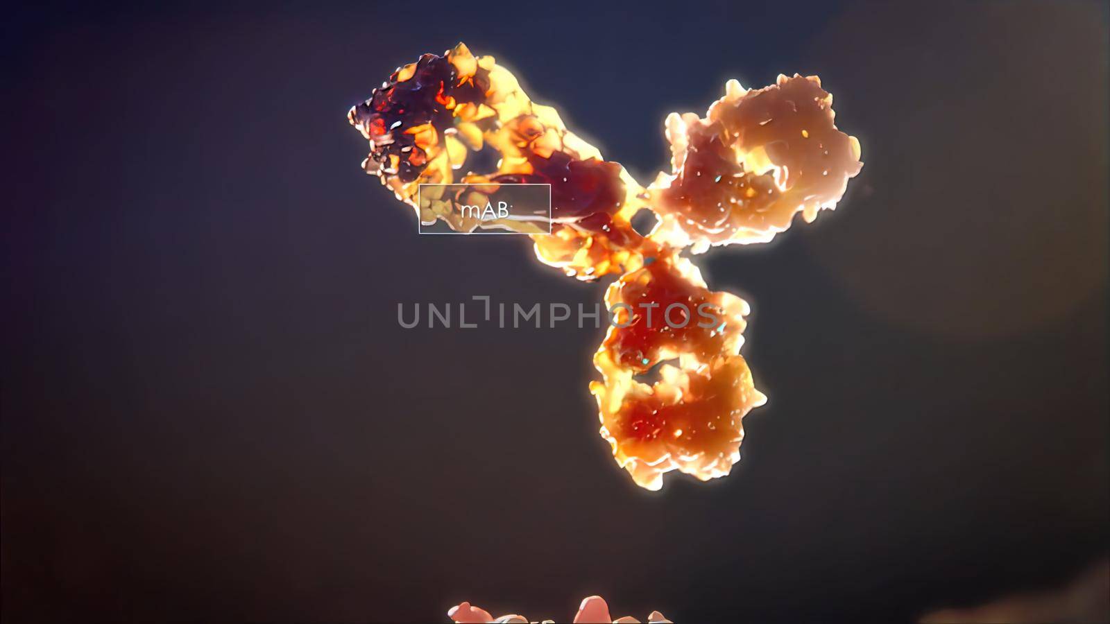 The functioning of antibodies in the immune system. 3D illustration