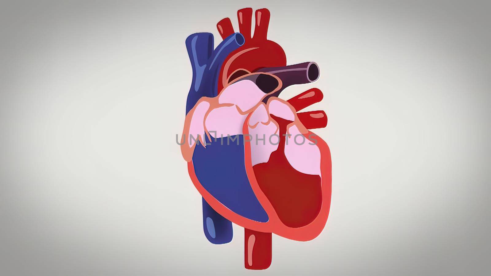 blood exchange to the heart . 3d medical