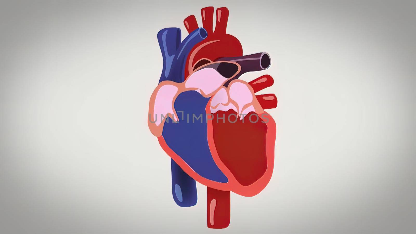 blood exchange to the heart . 3d medical