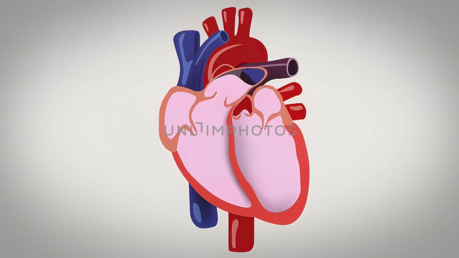 blood exchange to the heart . 3d medical