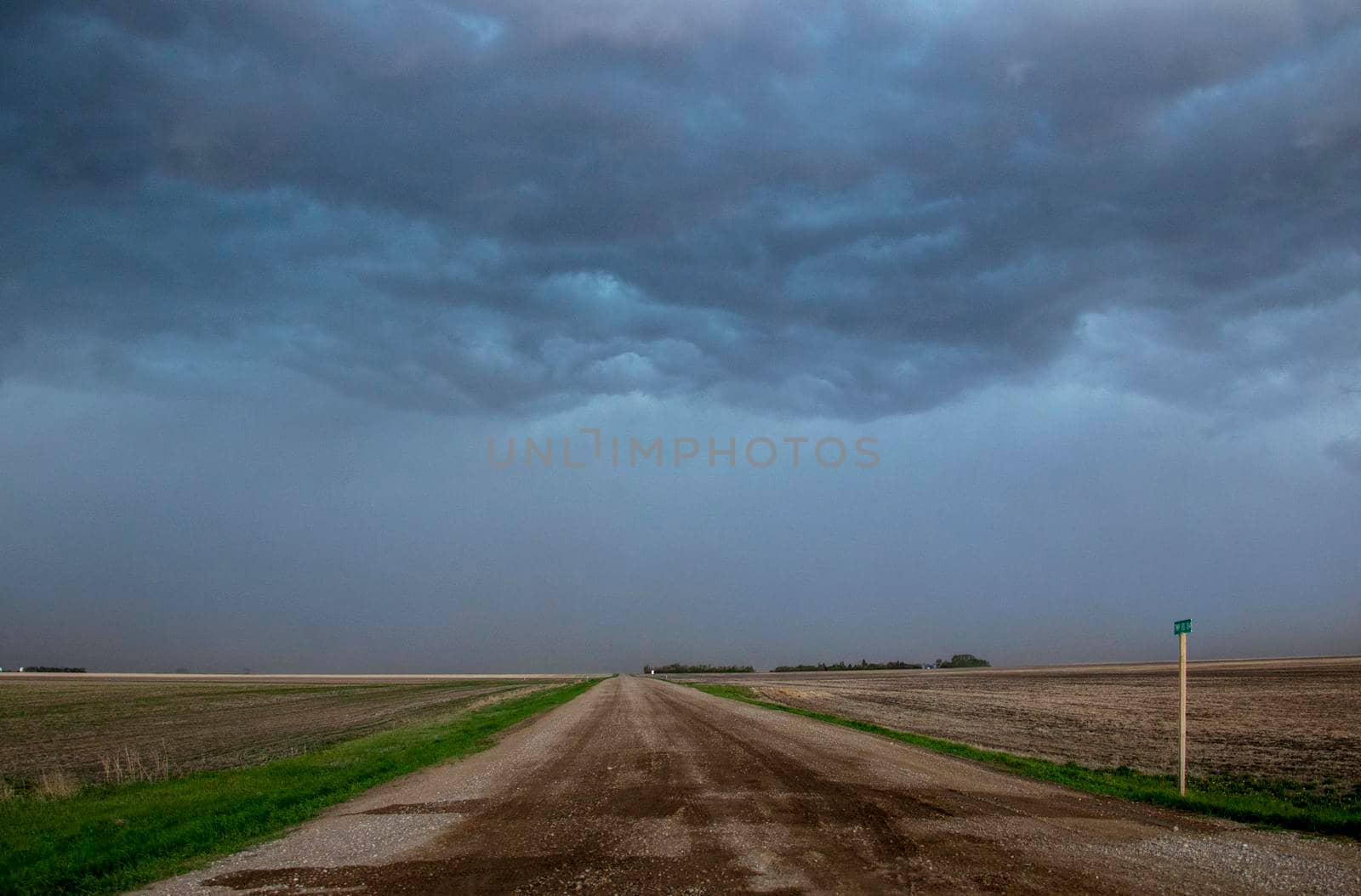 Ominous Storm Clouds Prairie Summer Rural Scene