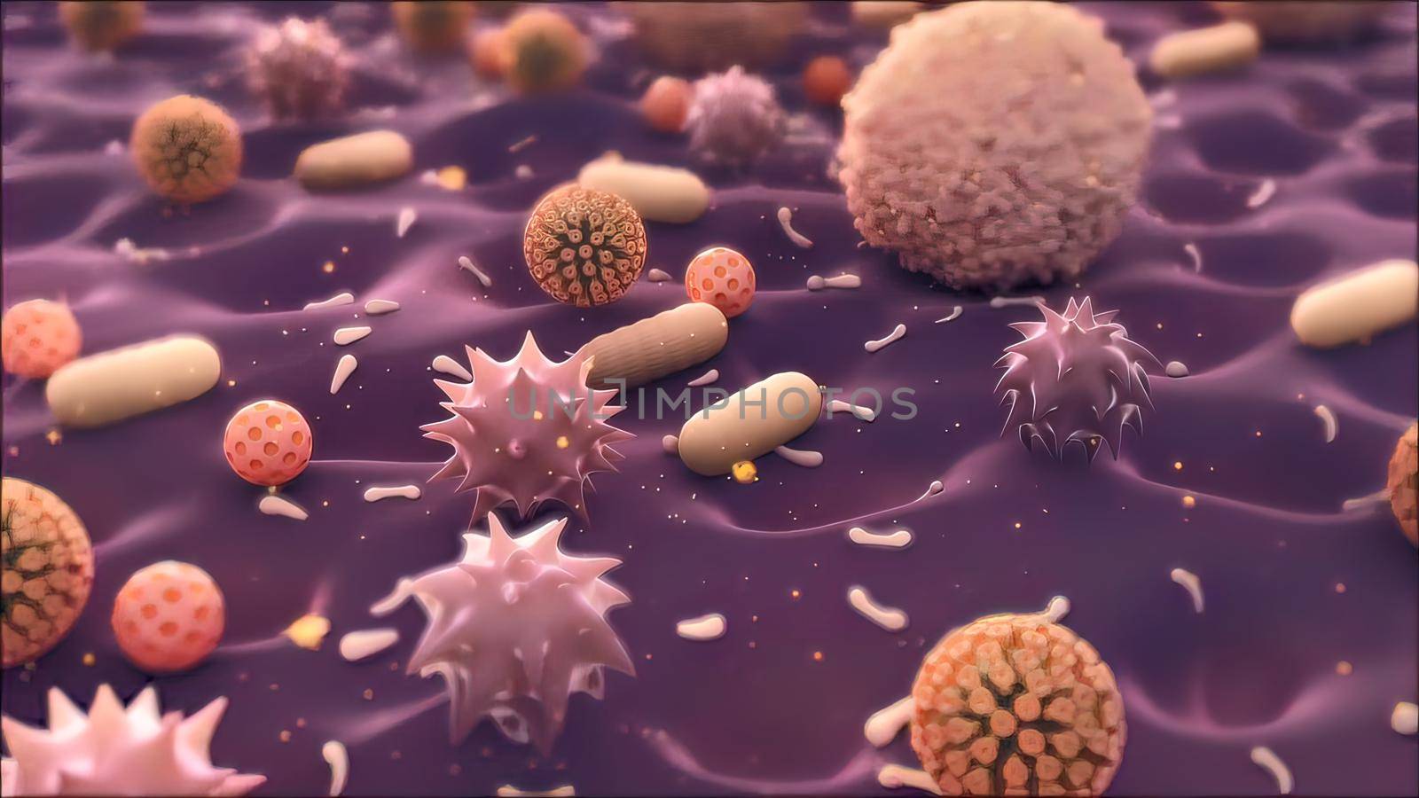 Bacteria and virus in the immune system by creativepic