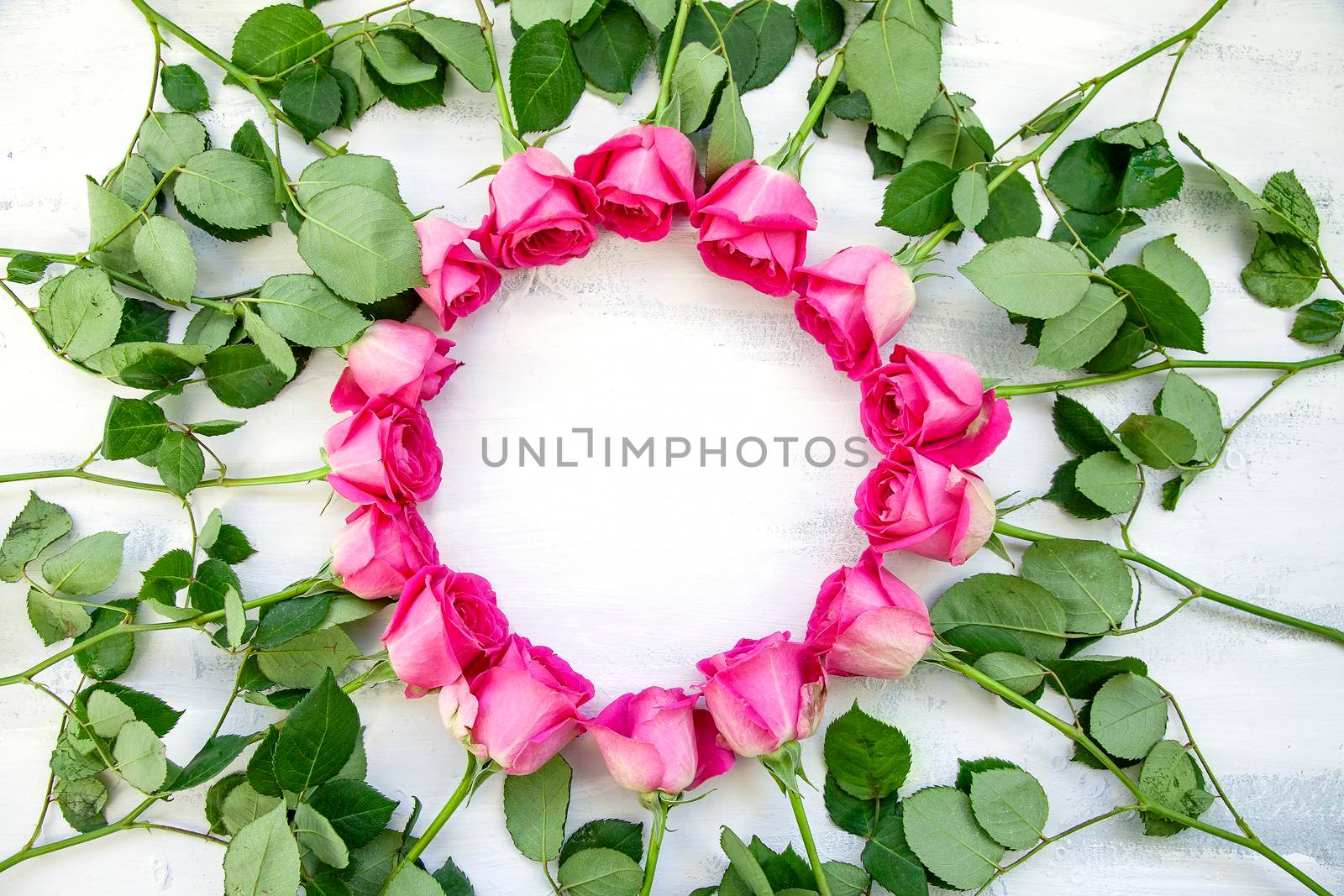 Empty shabby chic wreath for wedding event design