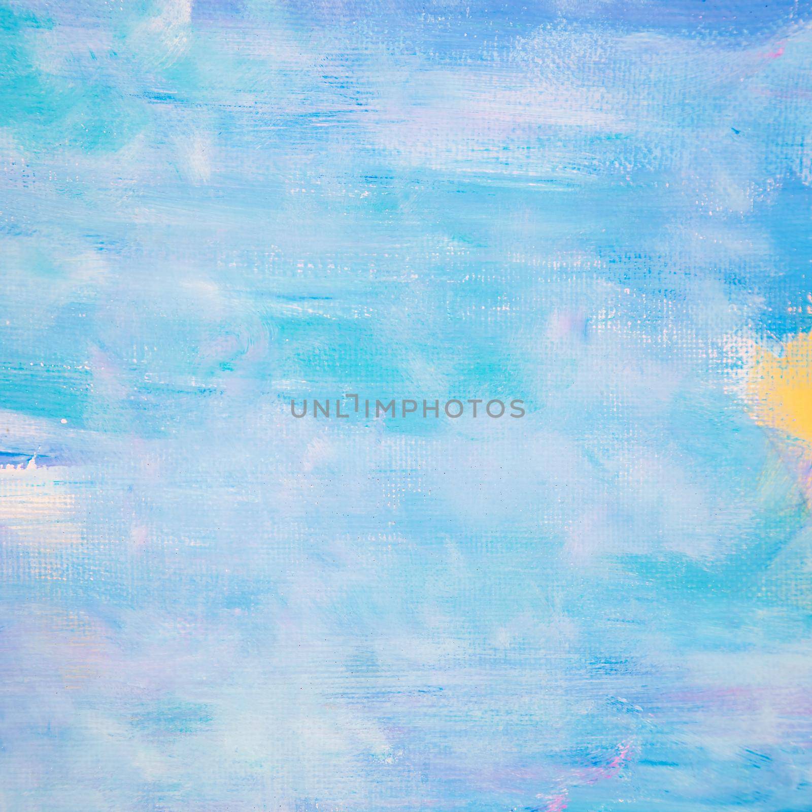 Artistic acrylic brushed grunge bright sky color texture with light strokes
