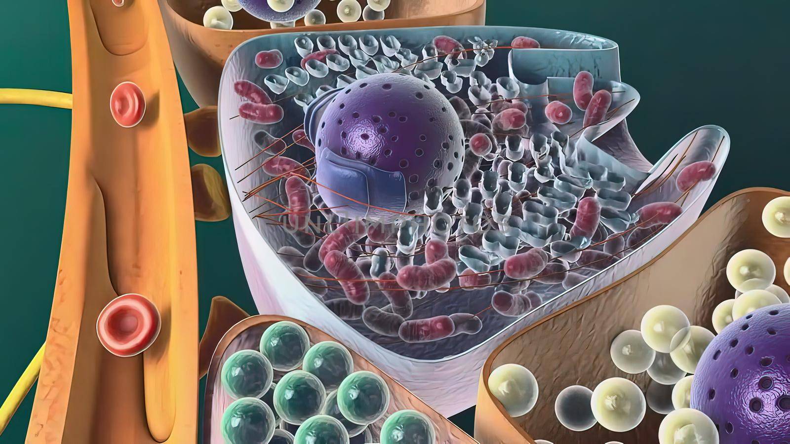 Amyloid Precursor Protein Cleavage, 3d medical illustration .