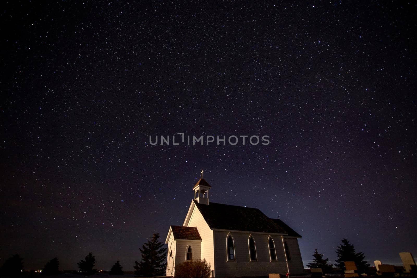 Prairie night Photography in Sasktchewan Country Church