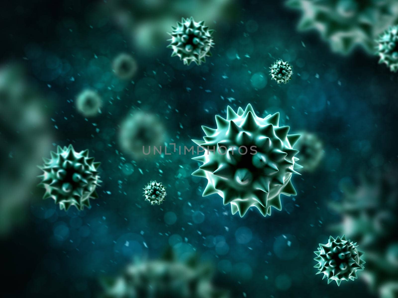 Bacteria 3D rendering by Simsek