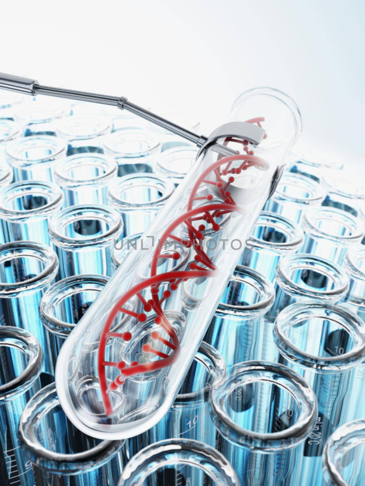 DNA double helix inside test tube