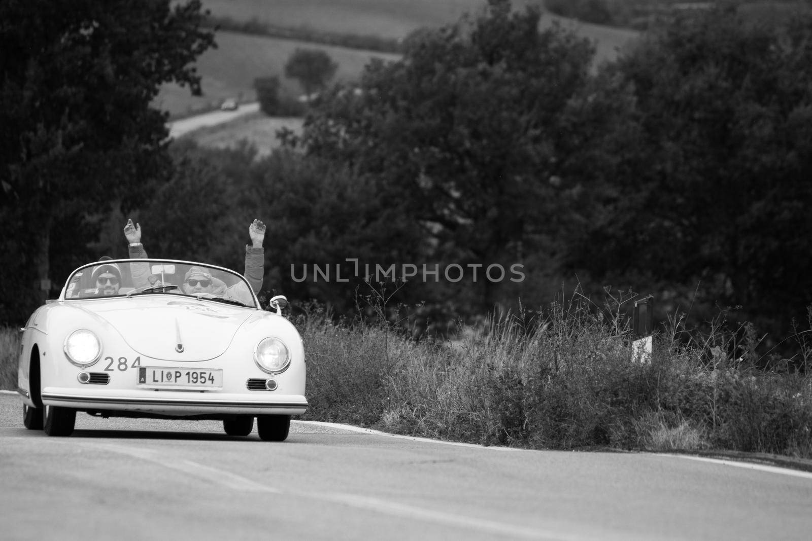 PORSCHE 356 SPEEDSTER on an old racing car in rally Mille Miglia 2020 the famous italian historical race (1927-1957) by massimocampanari