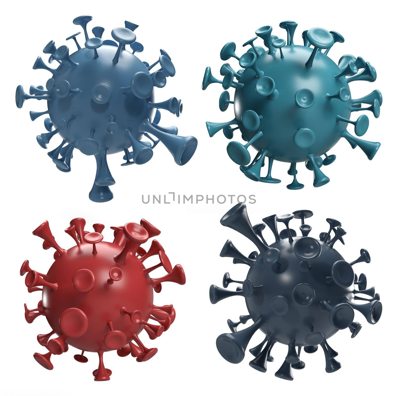 Abstract techno 3d corona virus outbreak illustration by kisika