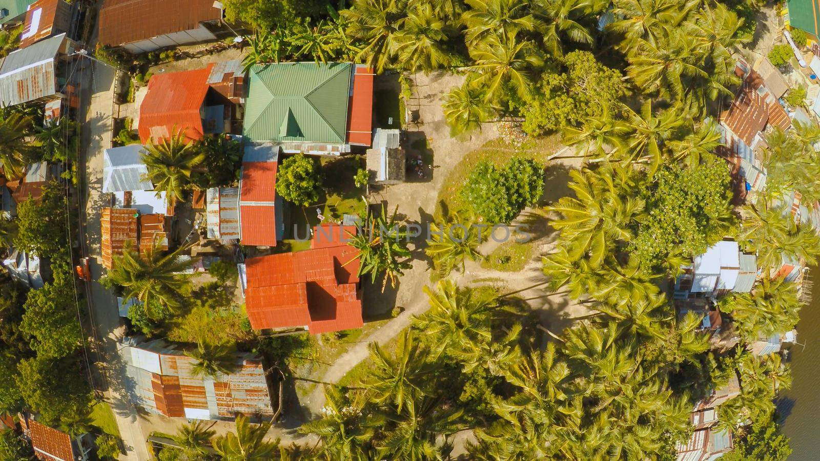 Philippine Village. Aerial view. The island of Bohol. Anda city