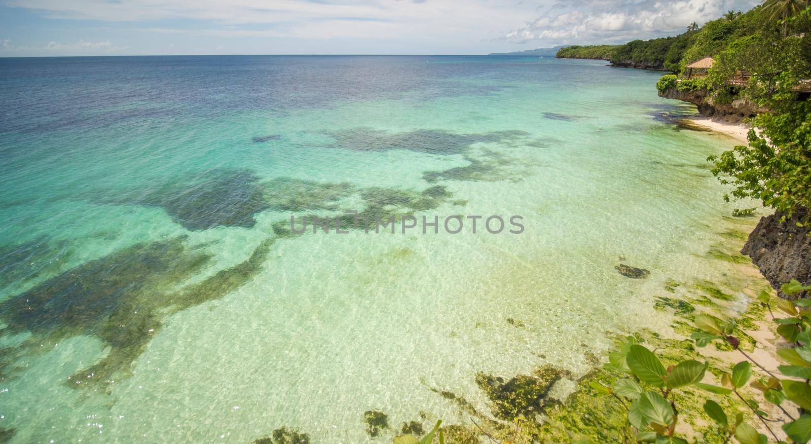 The tropical coast of the island of Bohol with corals. Philippines