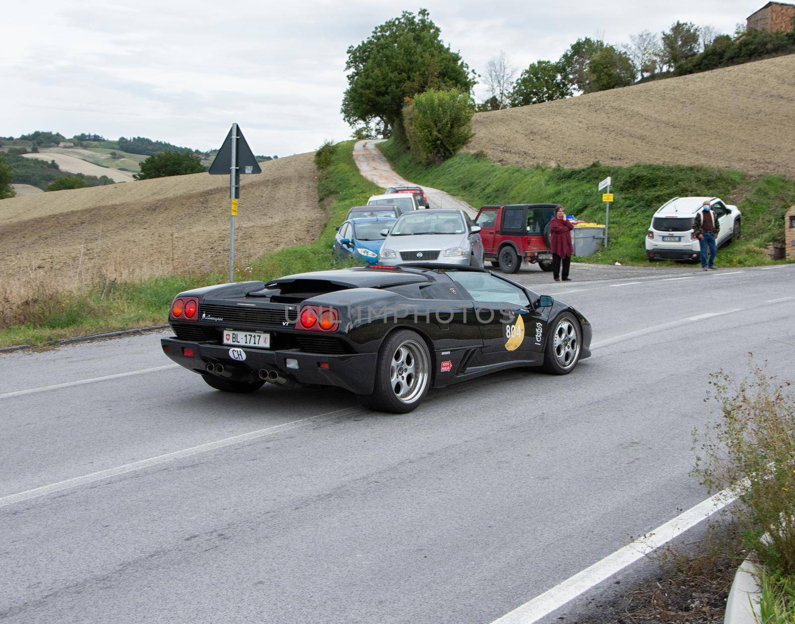 LAMBORGHINI DIABLO on an old racing car in rally Mille Miglia 2020 the famous italian historical race (1927-1957) by massimocampanari