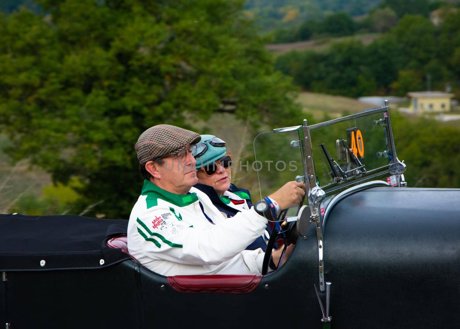 BENTLEY 4.5 LITRE on an old racing car in rally Mille Miglia 2020 the famous italian historical race (1927-1957) by massimocampanari