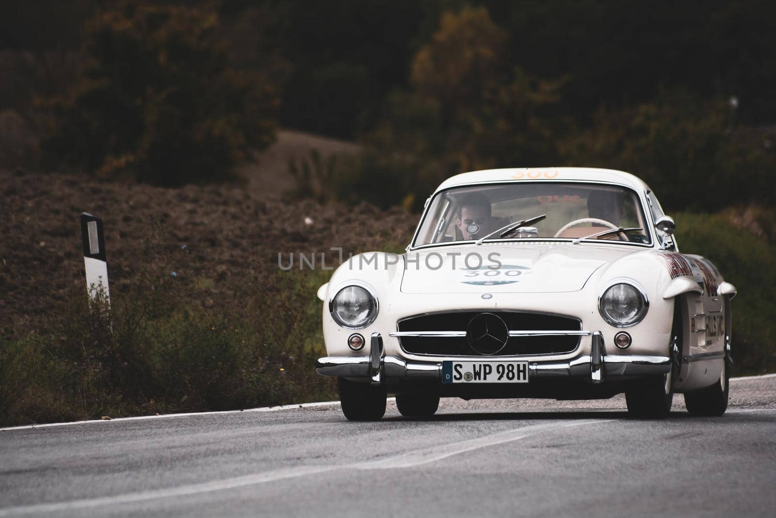 MERCEDES-BENZ 300 SL W 198 1954 on an old racing car in rally Mille Miglia 2020 the famous italian historical race (1927-1957) by massimocampanari