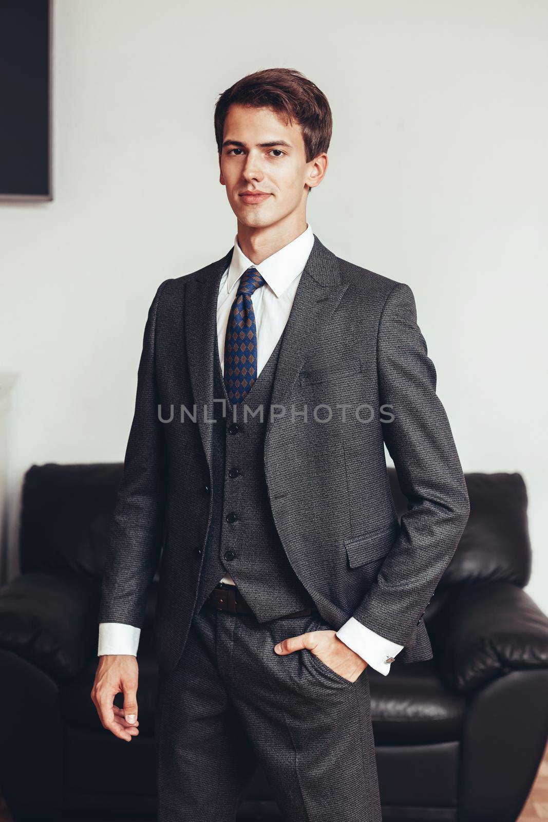 portrait of a successful businessman in a business suit.business people