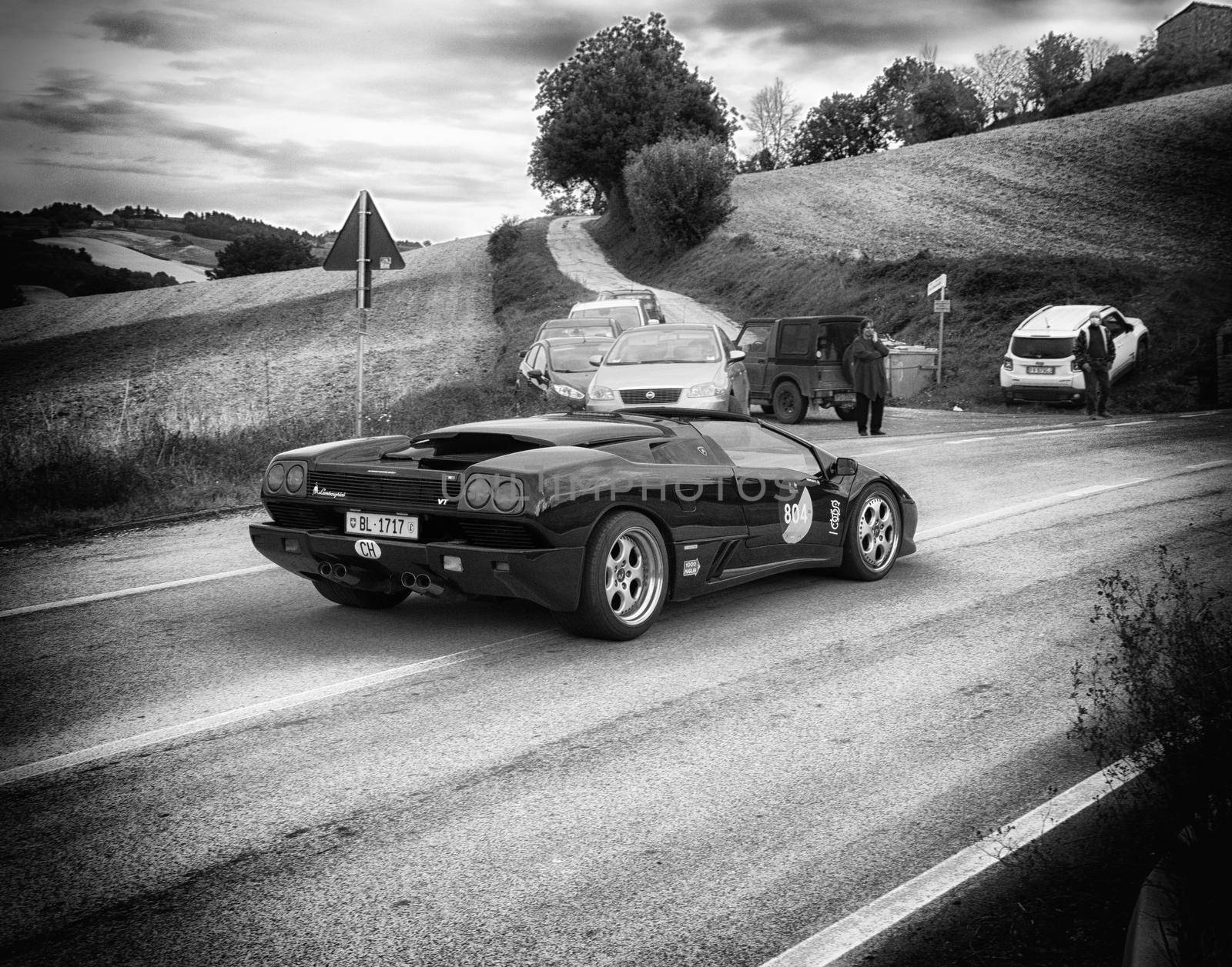 LAMBORGHINI DIABLO on an old racing car in rally Mille Miglia 2020 the famous italian historical race (1927-1957) by massimocampanari