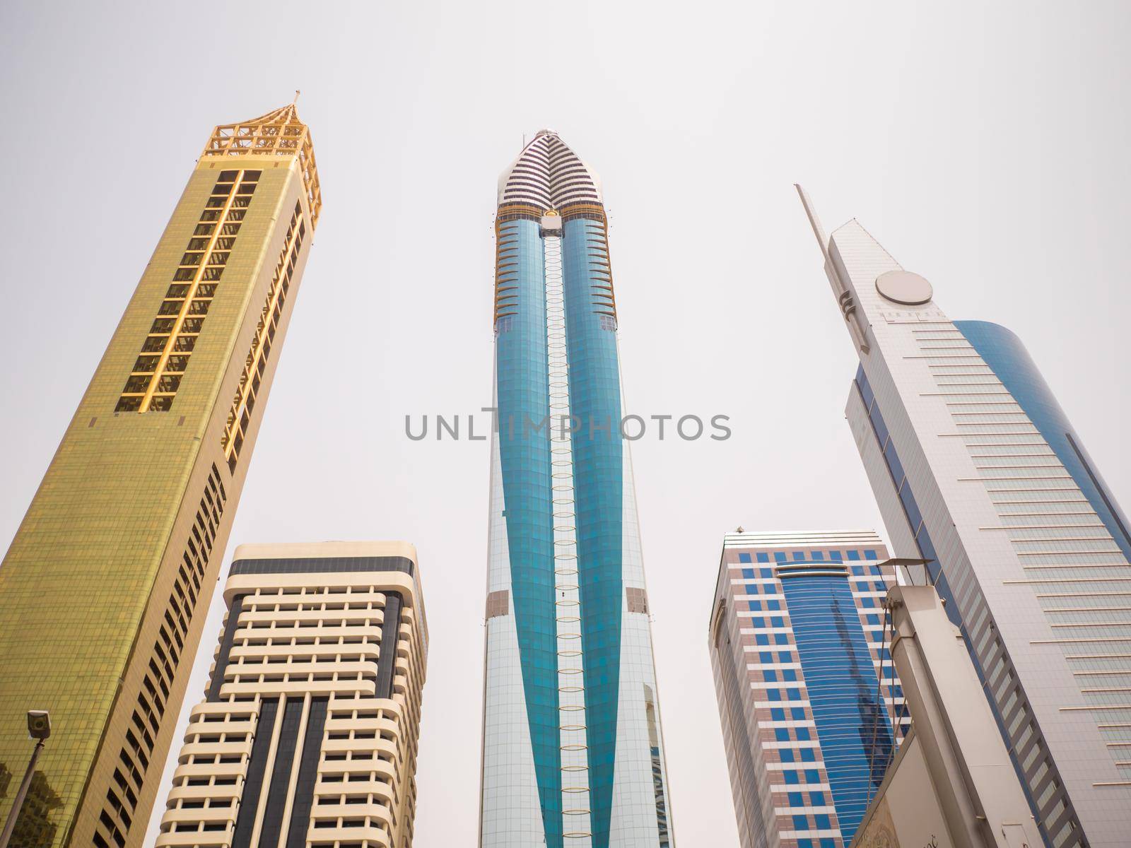 Skyscrapers on Sheikh Zayed Road in Dubai. by DovidPro