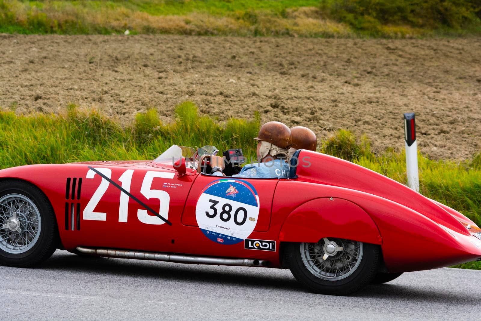 OSCA S187/750 1956 on an old racing car in rally Mille Miglia 2020 the famous italian historical race (1927-1957 by massimocampanari