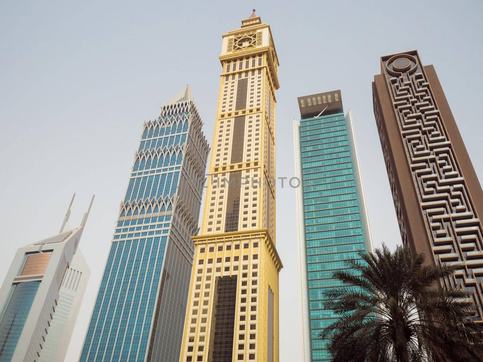 Skyscrapers on Sheikh Zayed Road in Dubai. by DovidPro