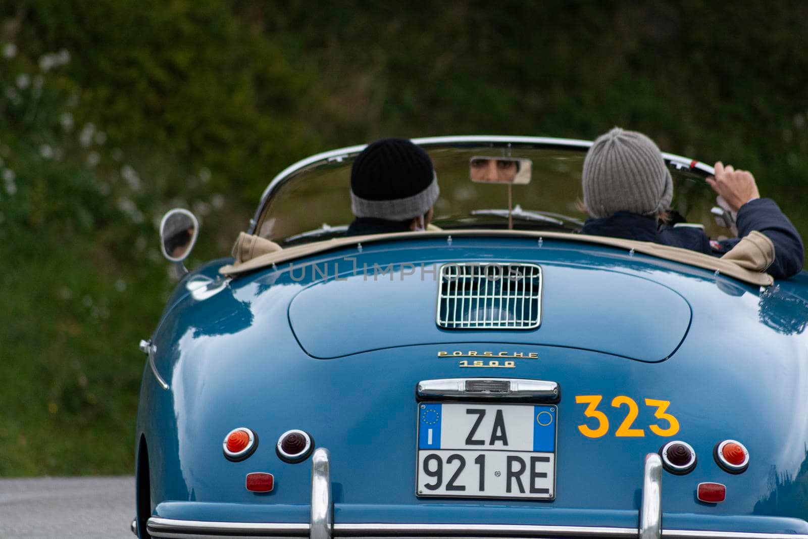 PORSCHE 356 1500 SPEEDSTER 1955 on an old racing car in rally Mille Miglia 2020 the famous italian historical race (1927-1957 by massimocampanari