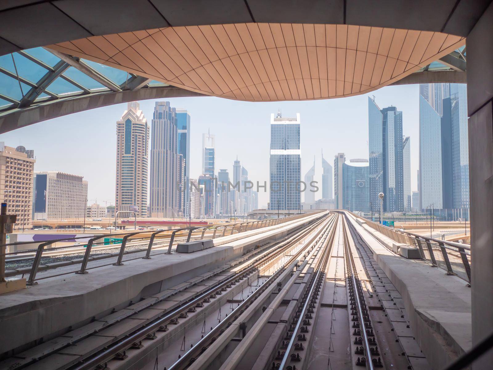 Dubai city panorama from the metro building by DovidPro