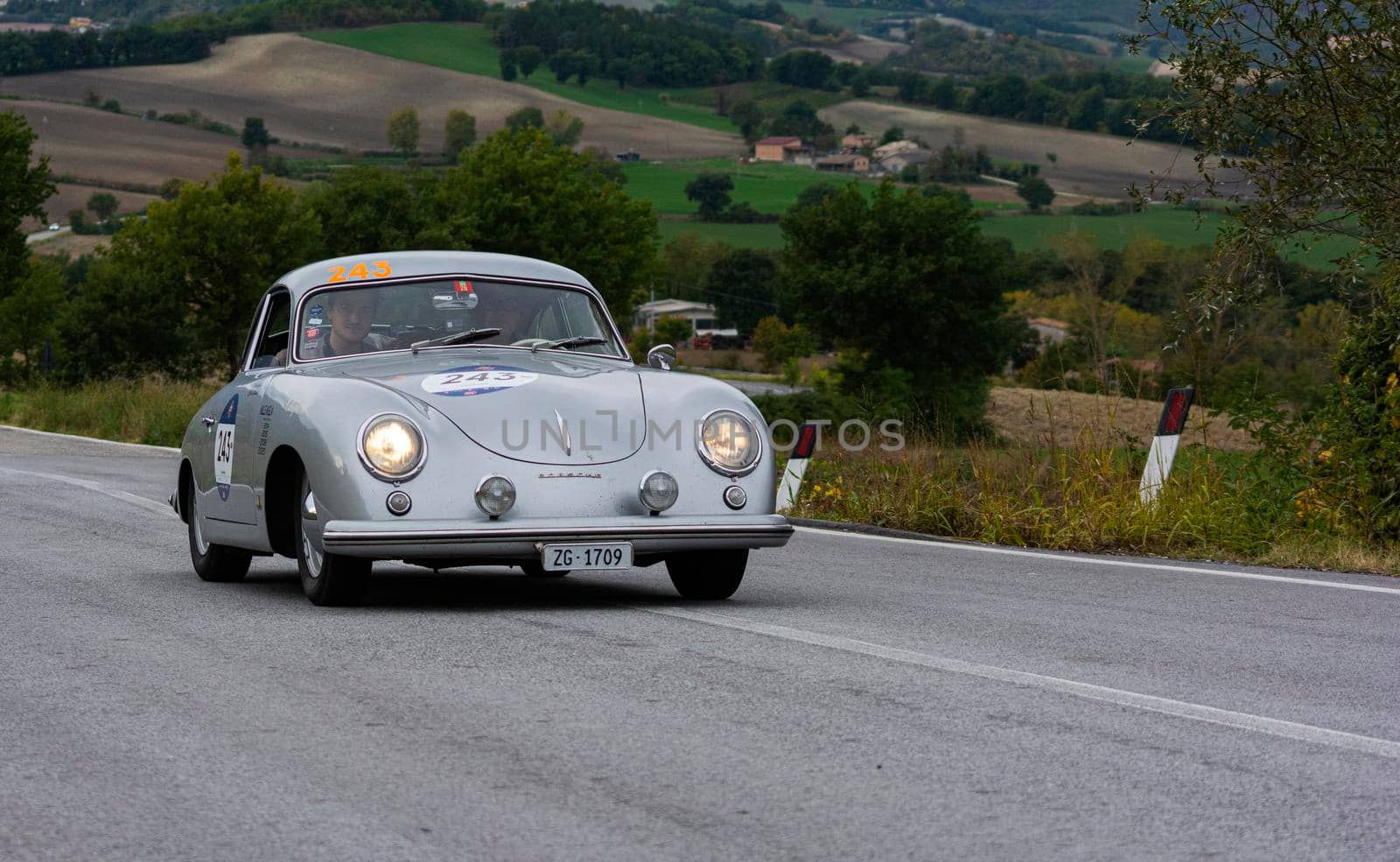 PORSCHE 356 1500 SUPER COUPÉ 1953 on an old racing car in rally Mille Miglia 2020 the famous italian historical race (1927-1957) by massimocampanari