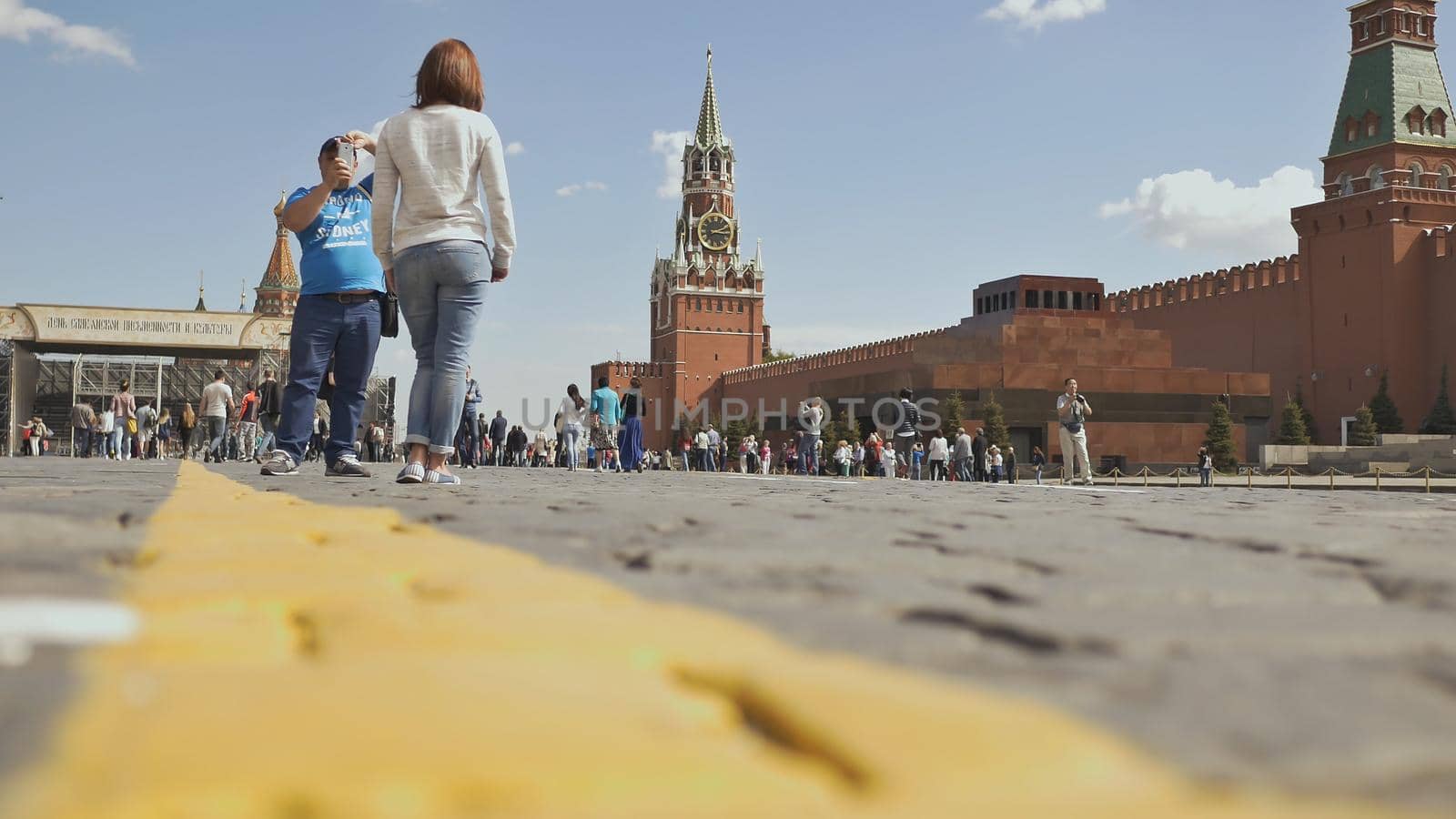 MOSCOW, RUSSIA - MAY 19, 2017: Red Square in Moscow, Russian Federation. National Landmark. Tourist Destination. by DovidPro