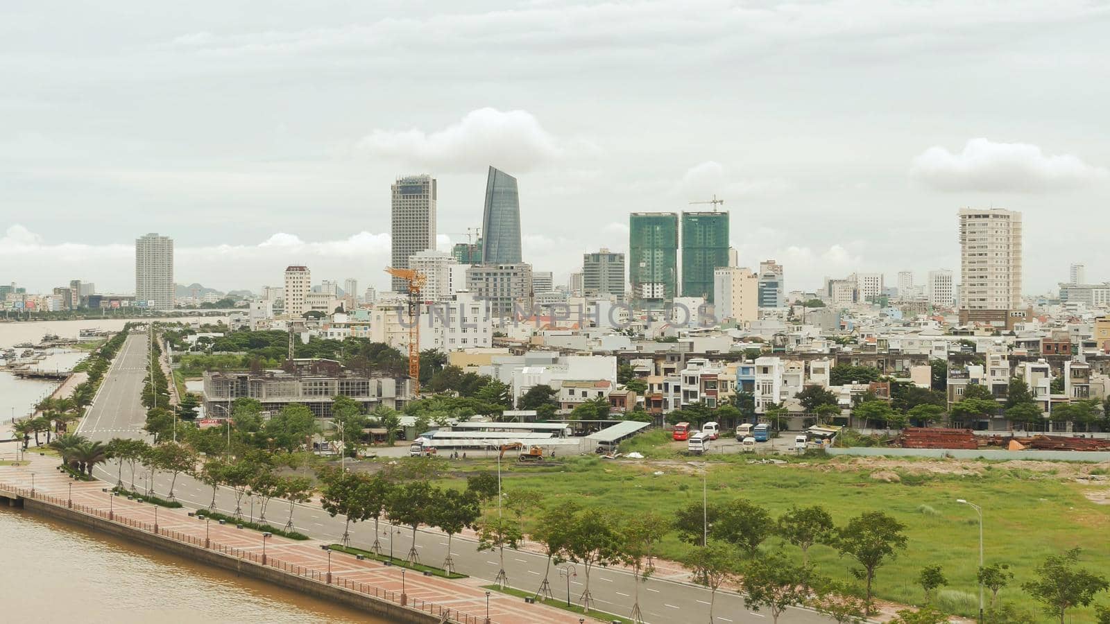 Panorama of Da Nang city in Vietnam. Daytime. by DovidPro