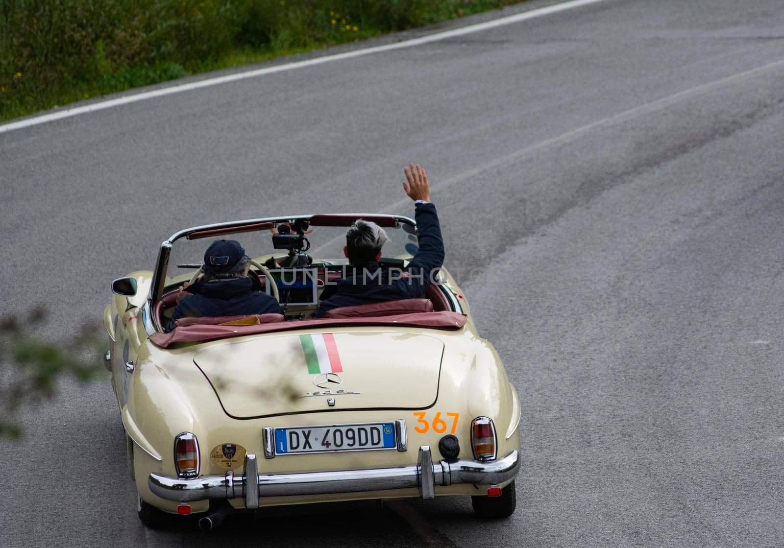 MERCEDES-BENZ 190 SL 1956 on an old racing car in rally Mille Miglia 2020 the famous italian historical race (1927-1957 by massimocampanari