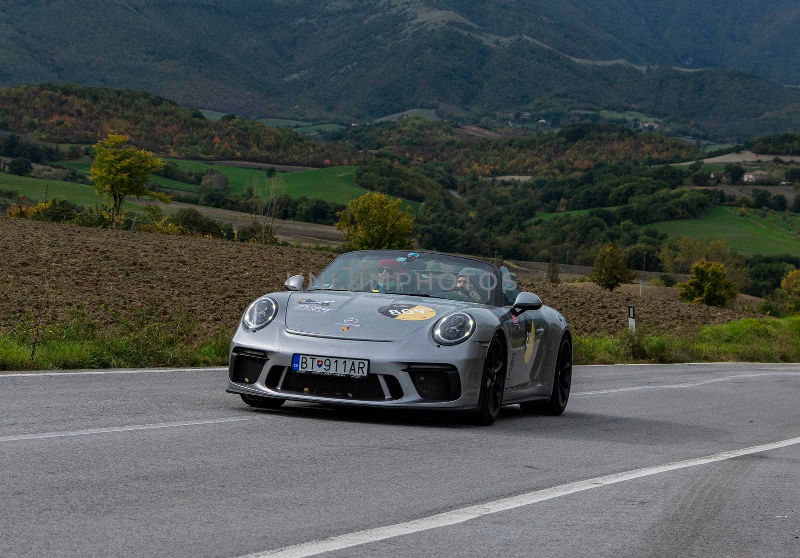 porsche 911 speedster on an old racing car in rally Mille Miglia 2020 the famous italian historical race (1927-1957 by massimocampanari