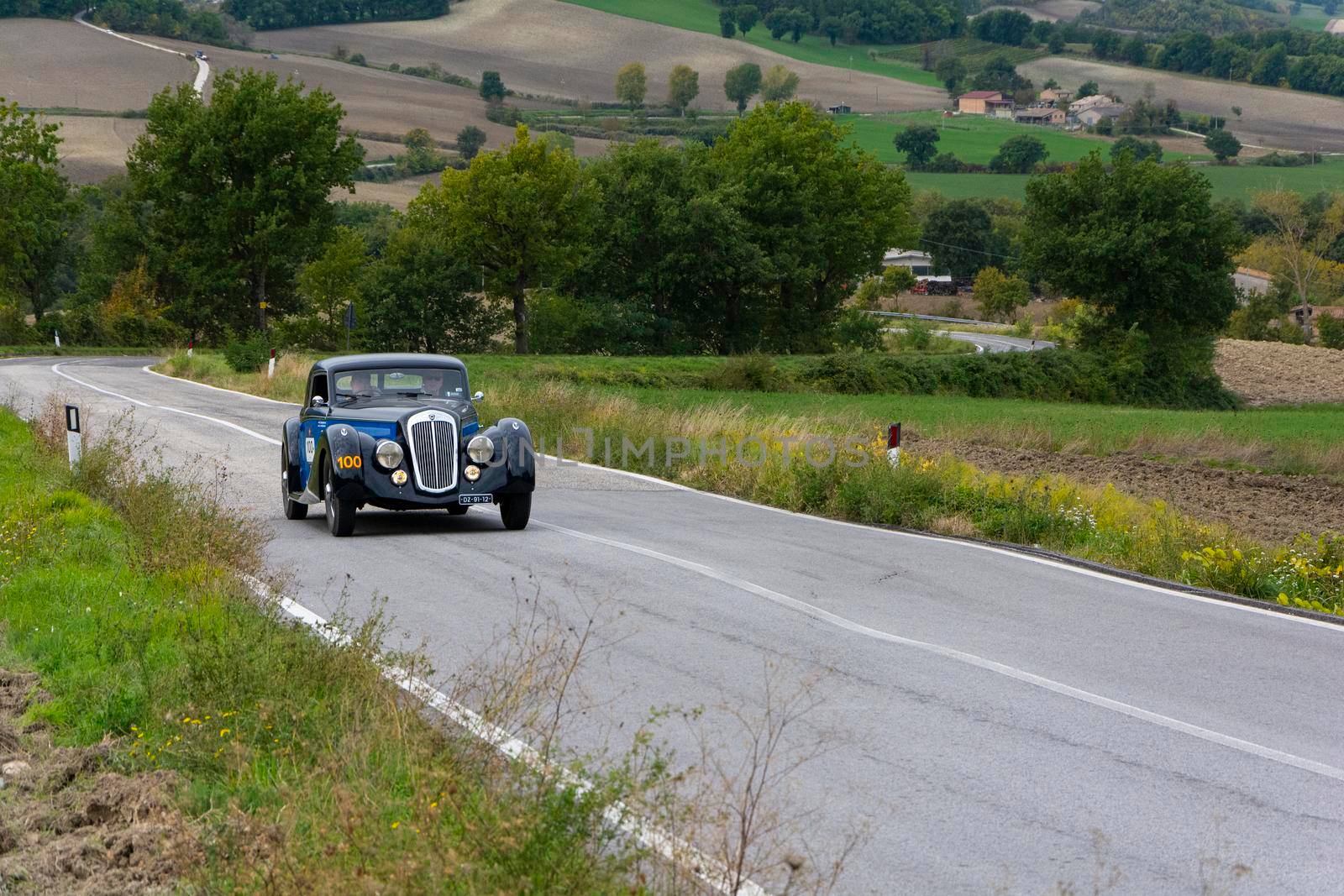 LANCIA ASTURA 1938 on an old racing car in rally Mille Miglia 2020 the famous italian historical race (1927-1957 by massimocampanari