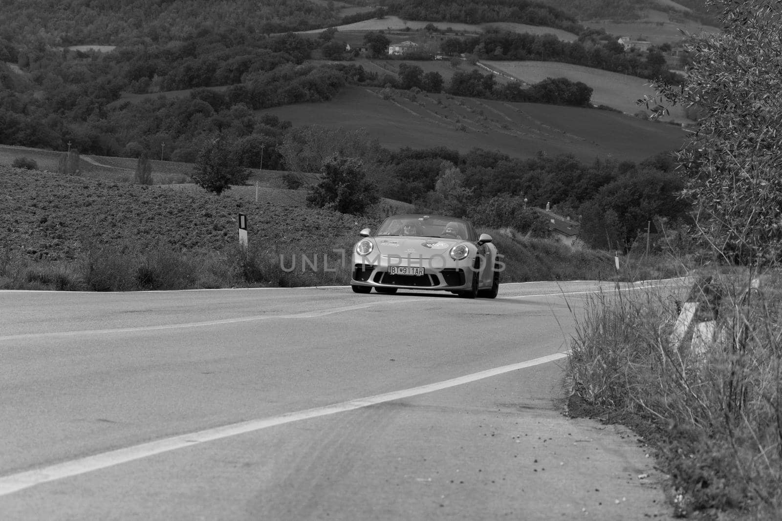 porsche 911 speedster on an old racing car in rally Mille Miglia 2020 the famous italian historical race (1927-1957 by massimocampanari