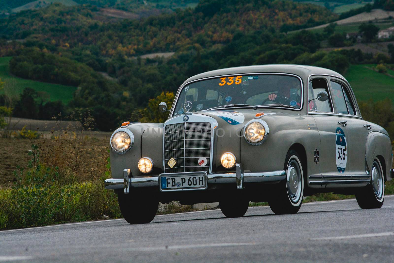 MERCEDES-BENZ 220 A 1955 an old racing car in rally Mille Miglia 2020 the famous italian historical race (1927-1957) by massimocampanari