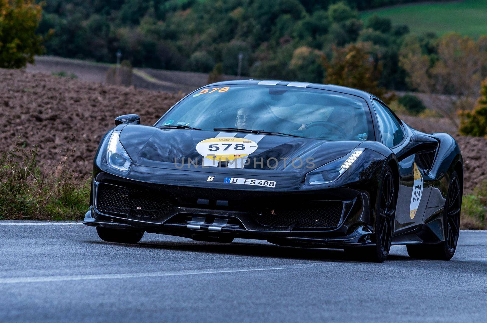 FERRARI 488 PISTA on an old racing car in rally Mille Miglia 2020 the famous italian historical race (1927-1957) by massimocampanari