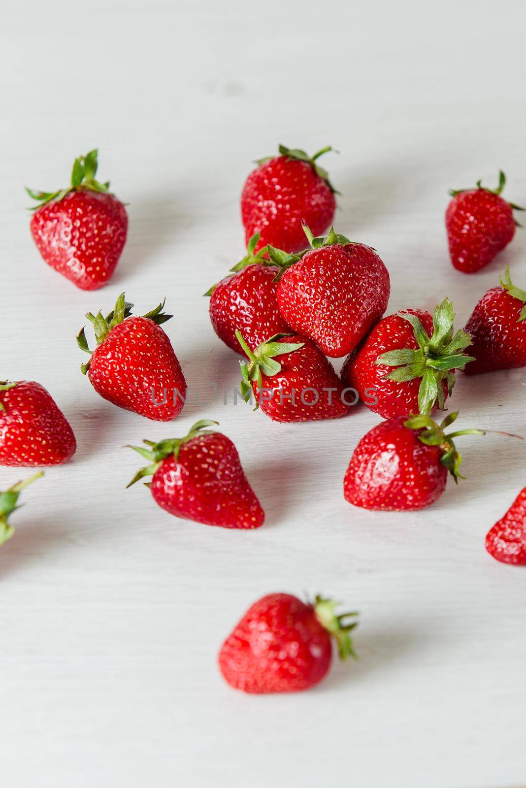 Red strawberry healthy vitamin berry isolated on white background