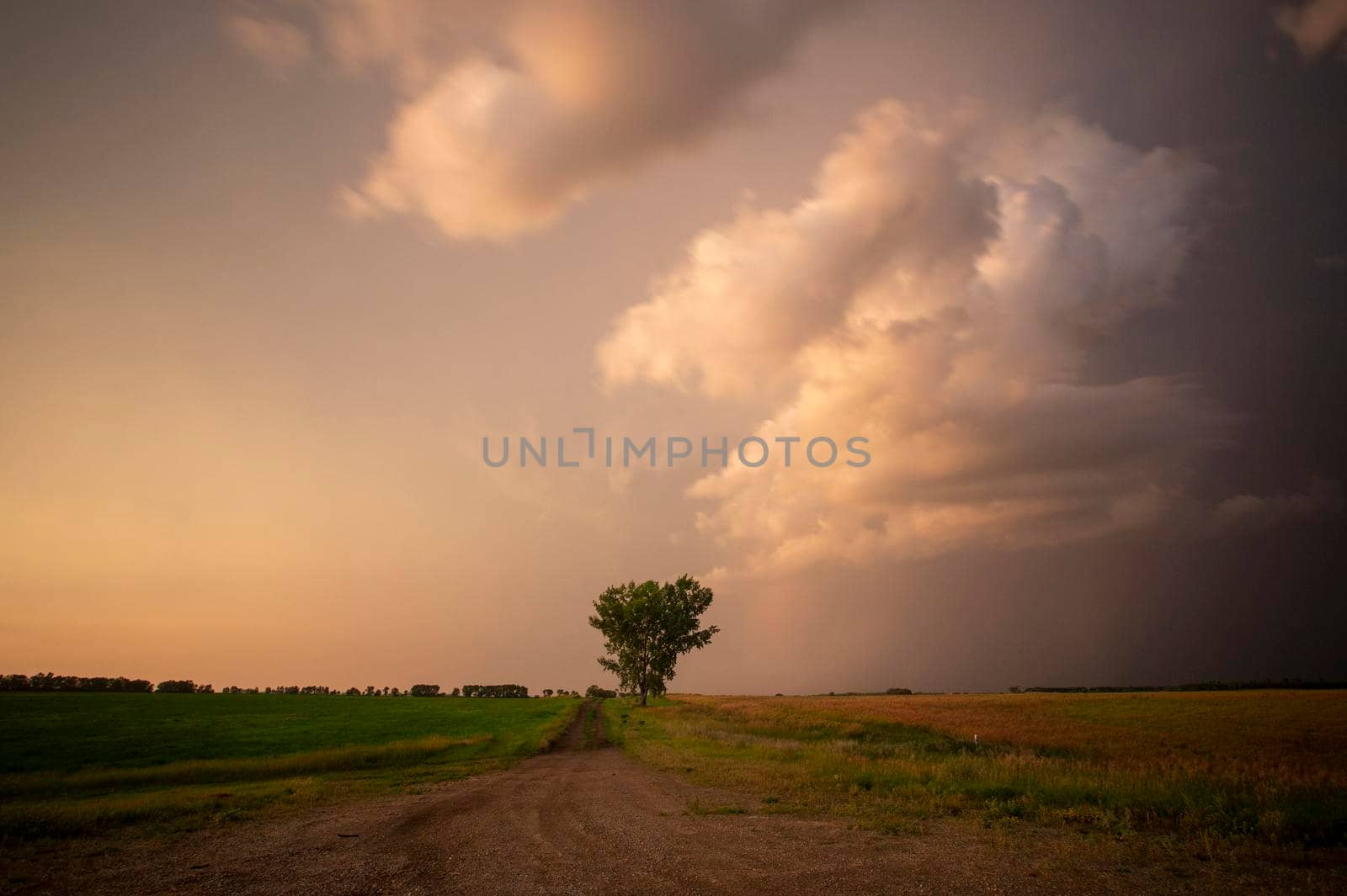 Prairie Storm Clouds Sunset by pictureguy