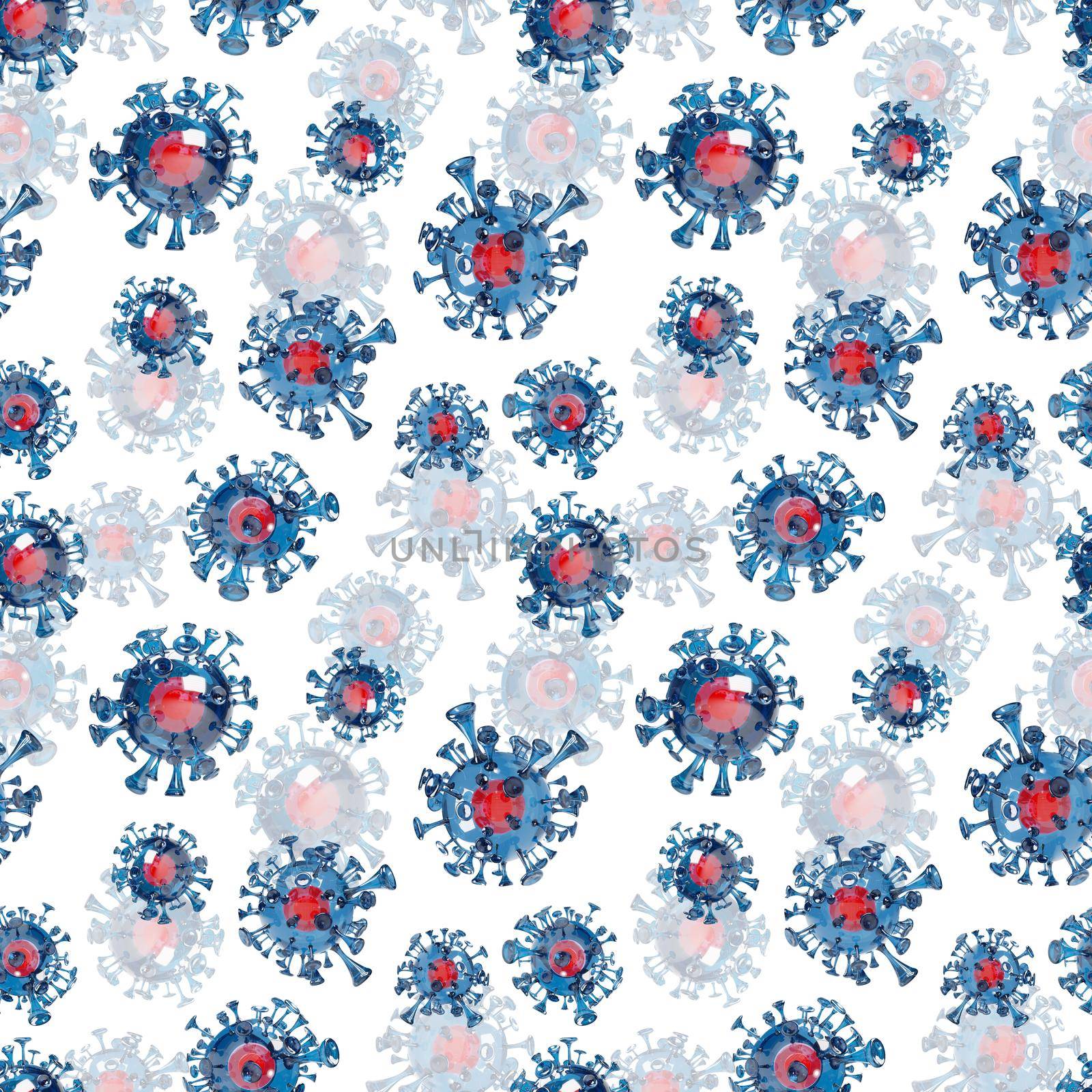 Seamless 3d abstract scientific corona virus pattern by kisika