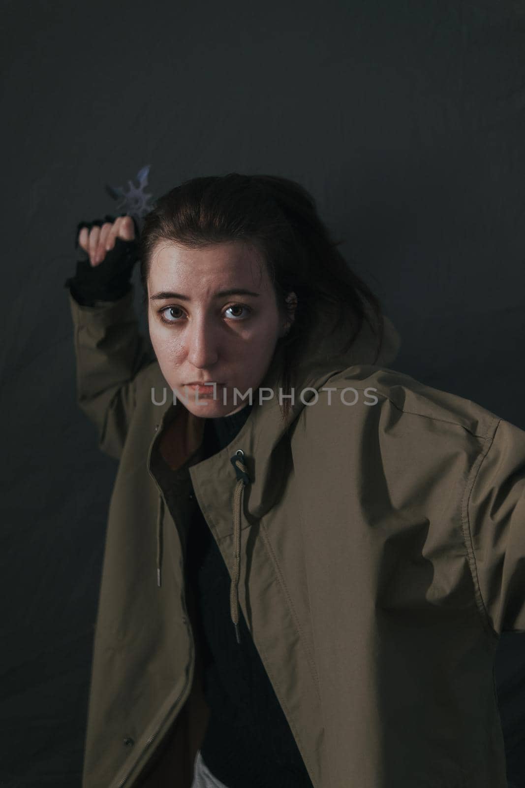 Ukrainian woman with molotov standing for her country