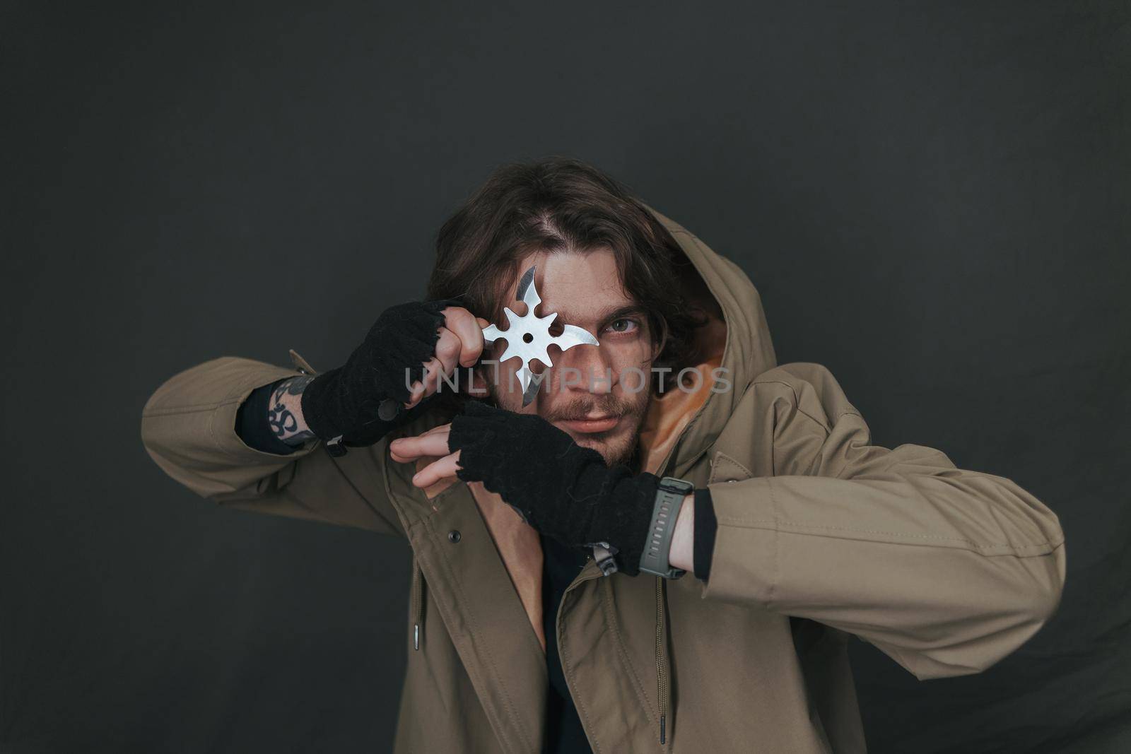 Ukrainian man with molotov ready to throw