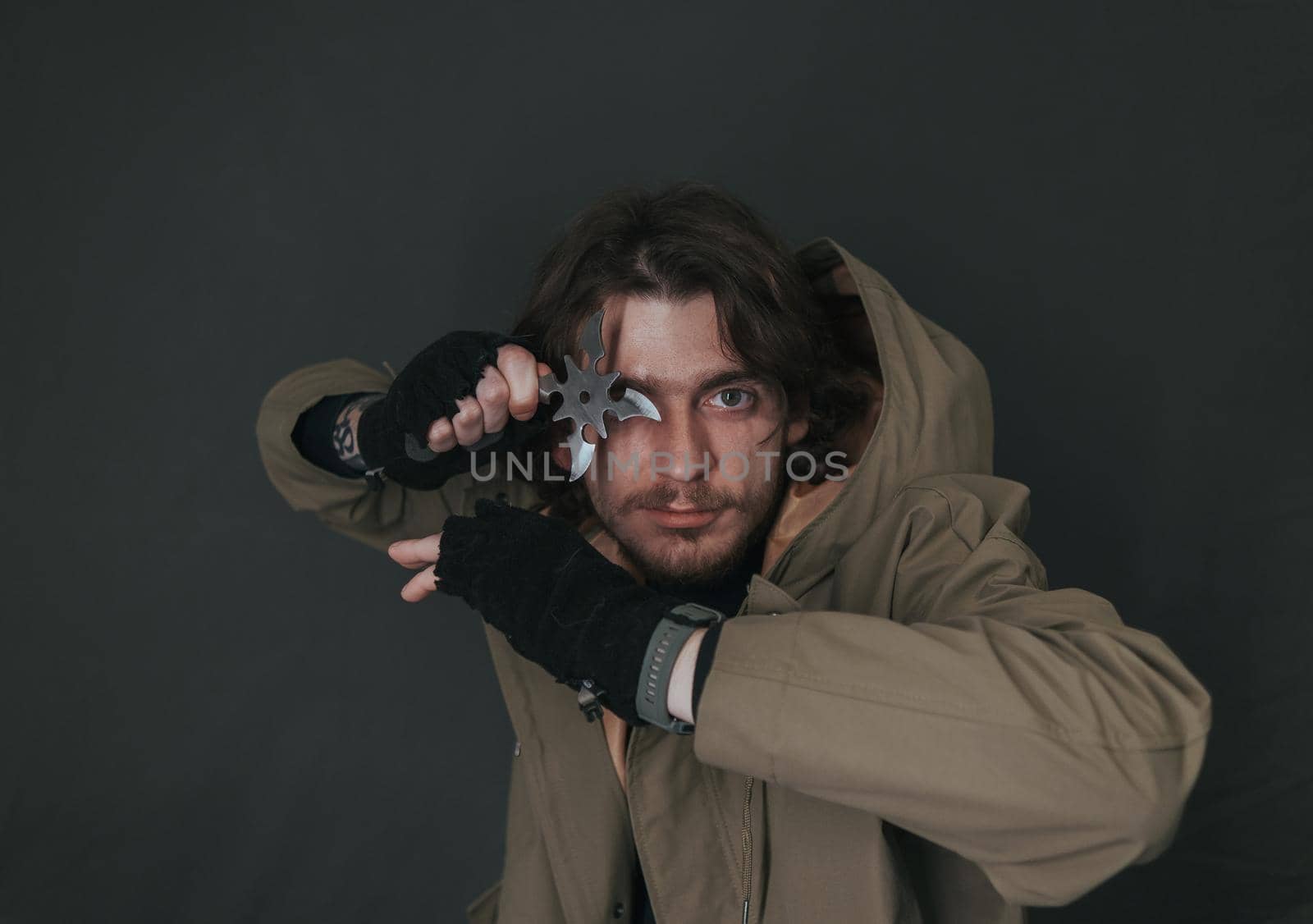 Ukrainian man with molotov ready to throw