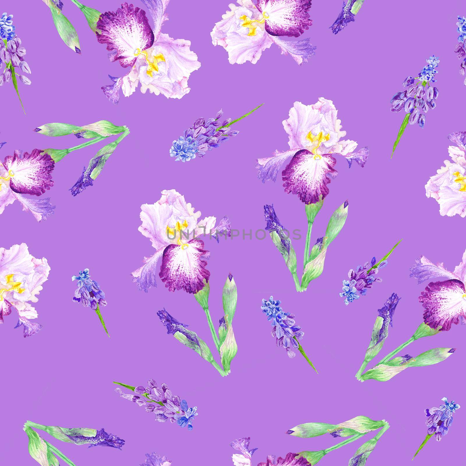 Romantic floral lavender purple pattern